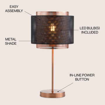 Tribeca 19.7" Metal LED Table Lamp - JONATHAN Y